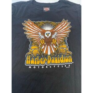 Harley Davidson 2010 Motor City Farmington Hills Eagle Graphic T-Shirt Size L